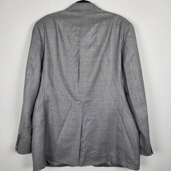 Lauren Ralph Lauren Mens Silk Wool Blazer Size 44L Gray Houndstooth Professional - Picture 2 of 6